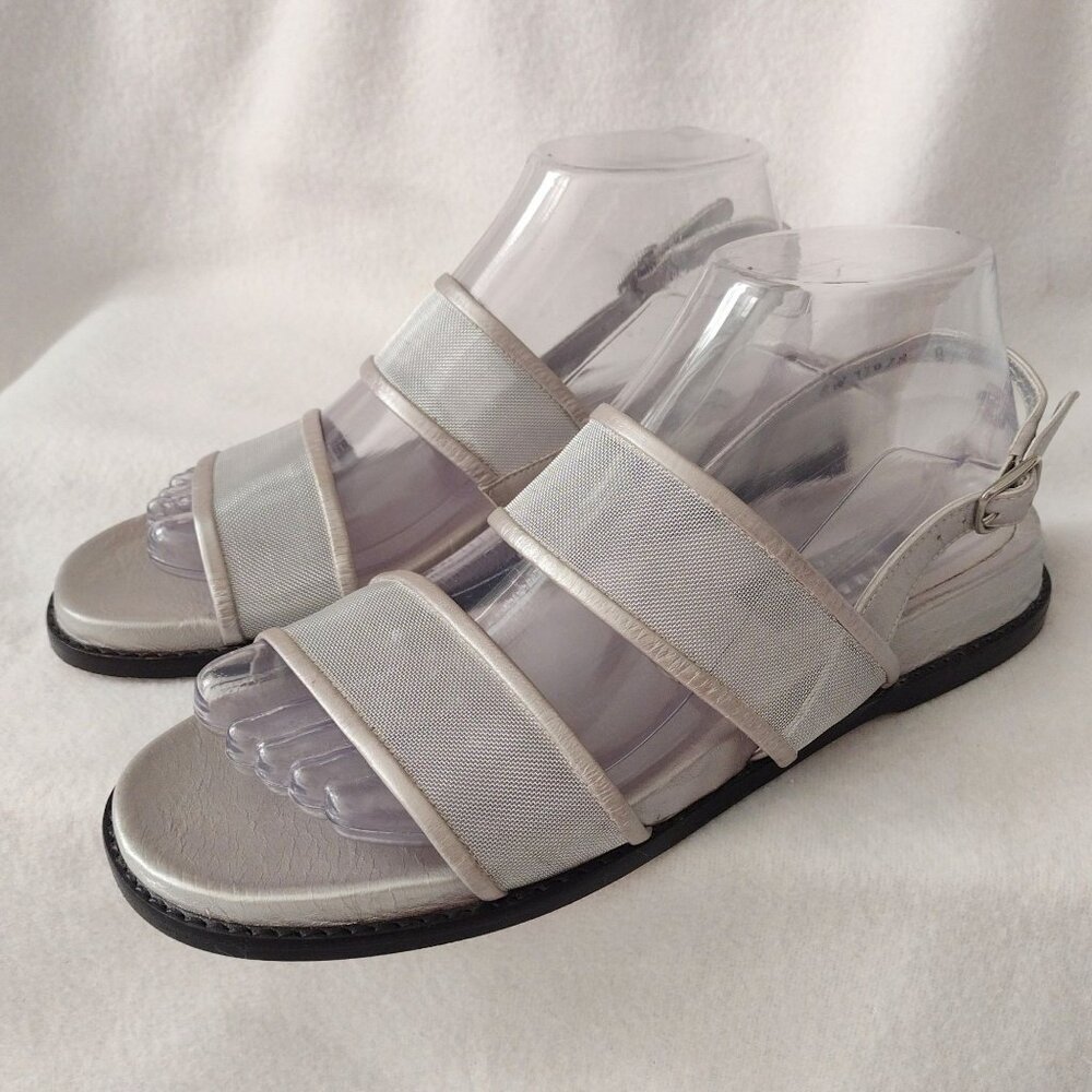 Stuart Weitzman Silver Strappy Slingback Sandals